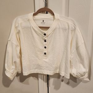 Free People Movement Cropped Button Up Top, Size XS, NWOT